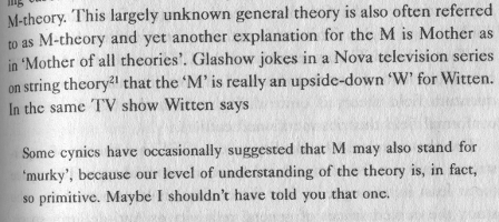 Edward Witten on M-Theory, p163 from 'Not even wrong', by Peter Woit